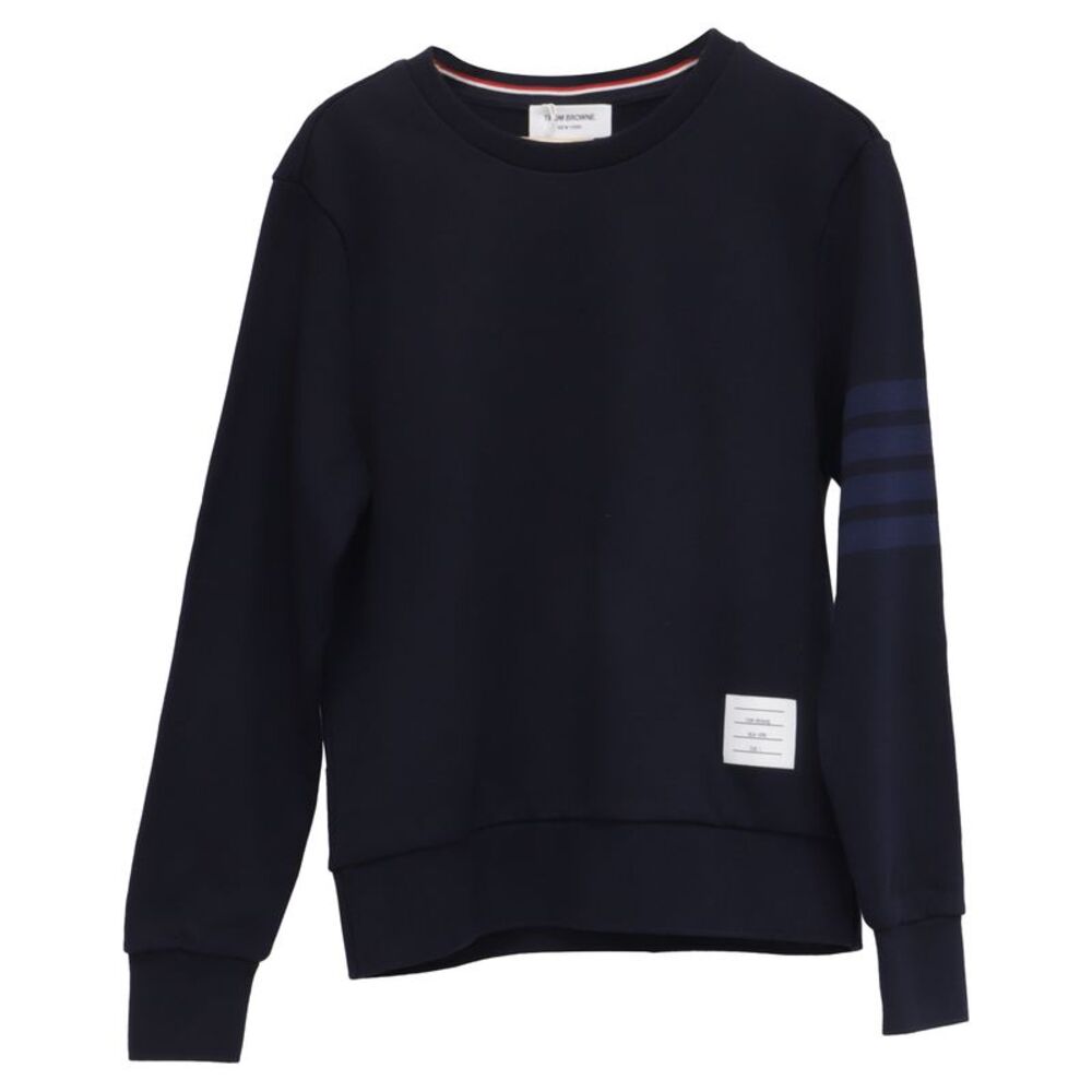 Thom Browne 4-Stripe Sweatshirt in Navy Blue Cotton